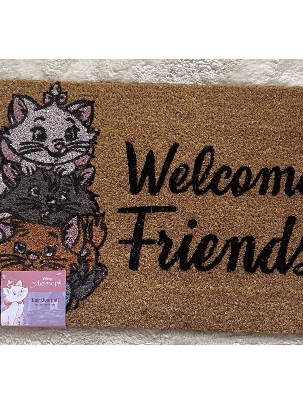 Disney The Aristocats Marie Toulouse Berlioz Coir Welcome Door Mat 18” X 28” NEW